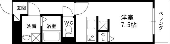 ルミエール(1K/2階)の間取り写真