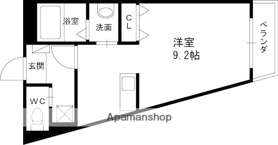 SHIKOKU Ⅷ(1K/2階)の間取り写真