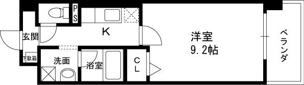 ソレアードアビ(1K/3階)の間取り写真
