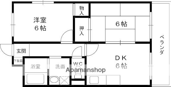 ヴィエール緑翠園(2DK/2階)の間取り写真