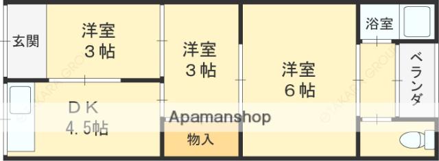 ハイツMCLASS(3K/2階)の間取り写真