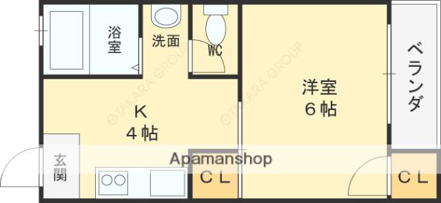 小阪大発マンション(1K/2階)の間取り写真
