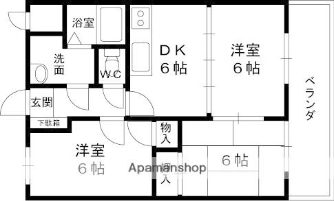 ベルフォーレ深井(2LDK/4階)の間取り写真