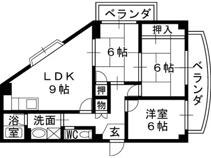 メゾン351(3LDK/3階)の間取り写真