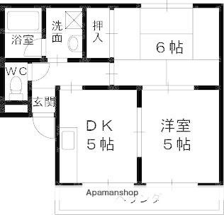 ピースヴィレッジ(2DK/1階)の間取り写真