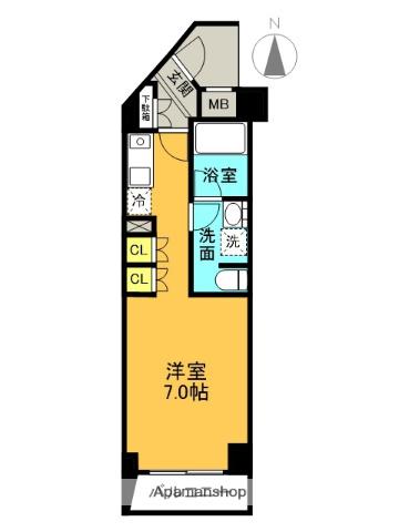 サカトⅠ(ワンルーム/3階)の間取り写真