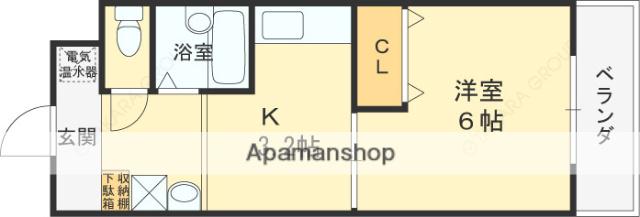 サンシャイン西宮(1K/3階)の間取り写真