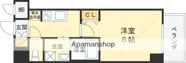 シティライフ夙川(1K/8階)の間取り写真