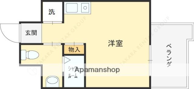 インターフェルティR2甲子園(ワンルーム/5階)の間取り写真