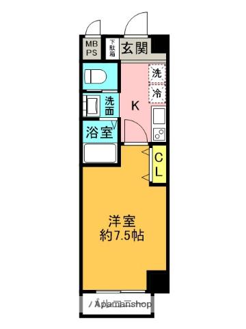 MABRANCHETTE弦月(1K/5階)の間取り写真