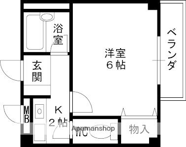 ルレーブ(1K/2階)の間取り写真