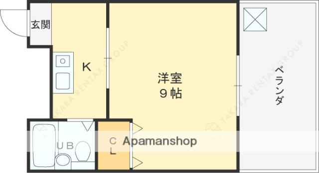 アペックスハイツユニ(1K/5階)の間取り写真