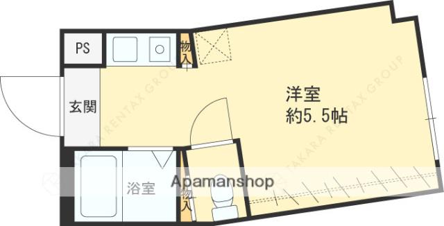 マンションH.T(1K/4階)の間取り写真