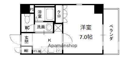 プレッツァ西宮(1K/11階)の間取り写真
