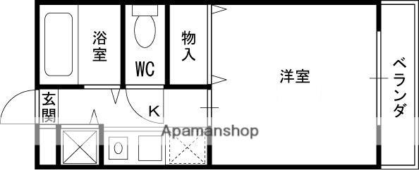 ケイズキューブ(1K/4階)の間取り写真