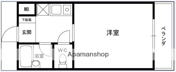 エルジャン夙川(ワンルーム/3階)の間取り写真