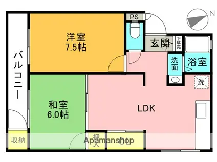 第3マンション(2LDK/3階)の間取り写真