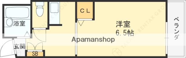 シード1(1K/2階)の間取り写真