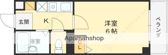 MOMO仁川(1K/3階)の間取り写真