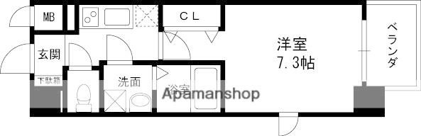 アーバングリーン甲子園(1K/3階)の間取り写真