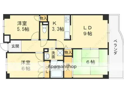 フォルテ上甲子園(3LDK/5階)の間取り写真