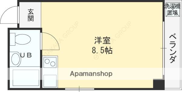 H2O高井田ビル(ワンルーム/5階)の間取り写真
