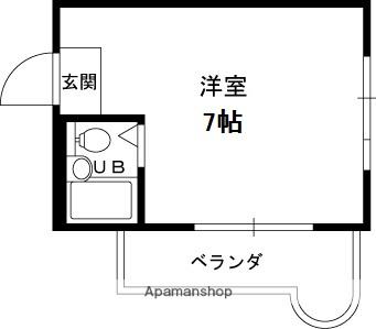 ベルフラワー(ワンルーム/3階)の間取り写真