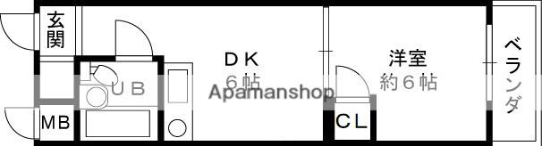 三甲イエム(1DK/3階)の間取り写真