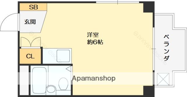 エクセレントパート1(ワンルーム/2階)の間取り写真