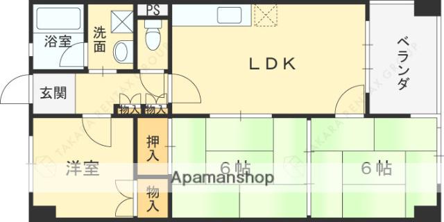 アビタコシキイワ(3LDK/3階)の間取り写真