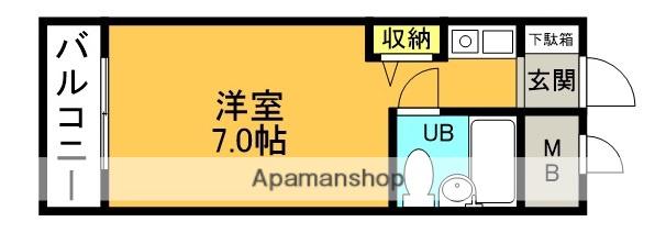 スラン76(ワンルーム/1階)の間取り写真