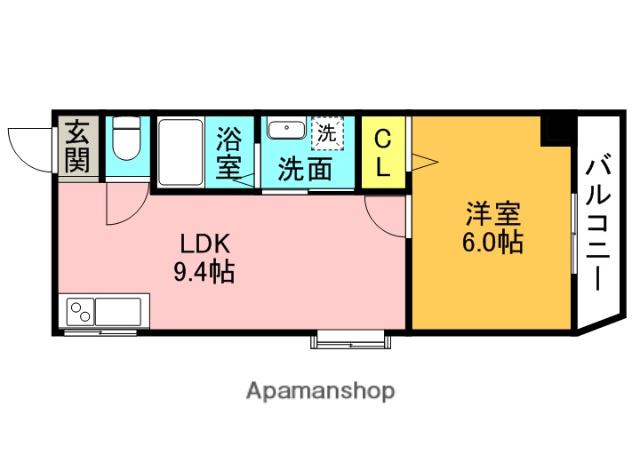 Mプラザ津田駅前参番館(1LDK/5階)の間取り写真