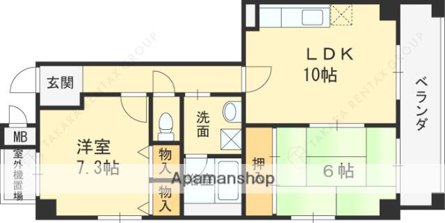 ドゥ・レーヴ(2LDK/1階)の間取り写真