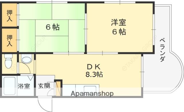 第2庭園ハイツ(2DK/2階)の間取り写真