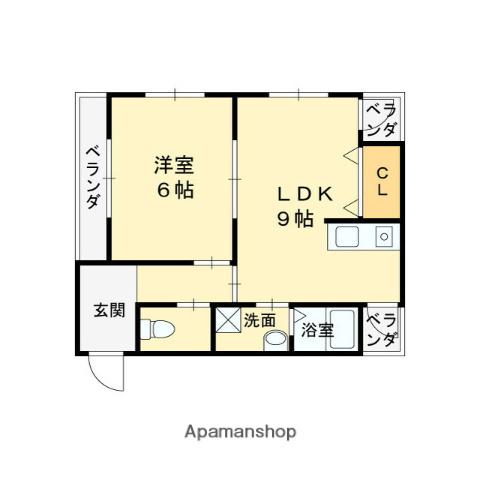 ハイム北夙川Ⅰ(1LDK/2階)の間取り写真