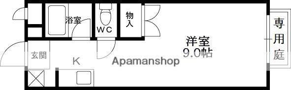 アニエス夙川(ワンルーム/1階)の間取り写真