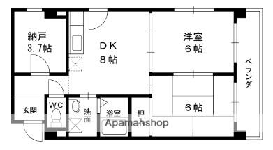 HERA(2SDK/3階)の間取り写真