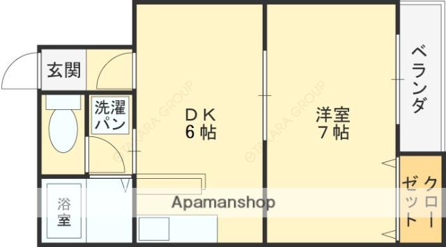 ハイツハピネス(1DK/1階)の間取り写真