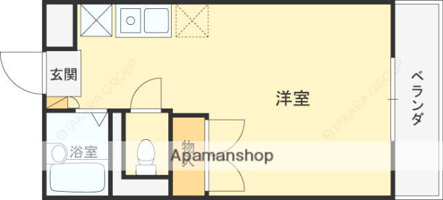 BIRDSHIL(ワンルーム/1階)の間取り写真