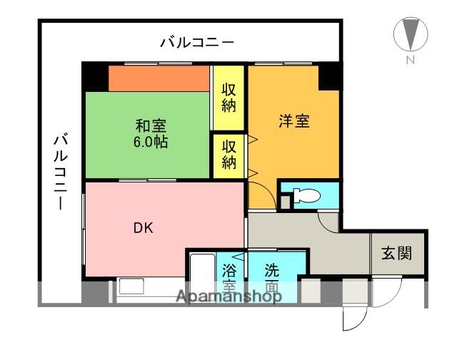 アモル甲東園(2DK/5階)の間取り写真