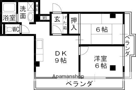 アダチイエム(2DK/4階)の間取り写真