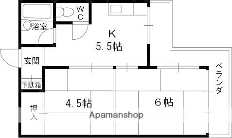 サンハイツ中西(2K/3階)の間取り写真
