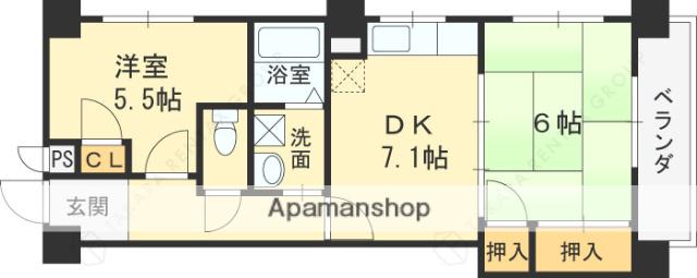 マンション光永コート(2DK/3階)の間取り写真