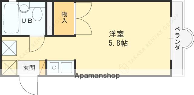 アメニティハイツ上ヶ原壱番館(1K/2階)の間取り写真