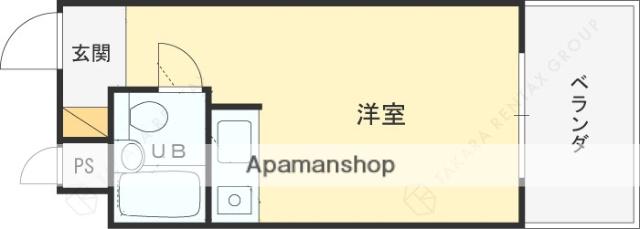 パラツィーナ夙川東(ワンルーム/4階)の間取り写真