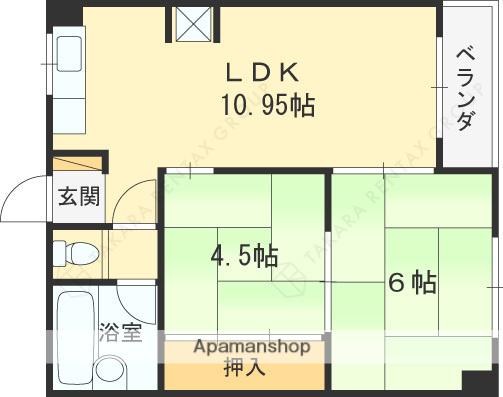 神園ニューハイム(3K/1階)の間取り写真