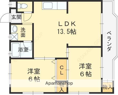 プチロワール(2LDK/2階)の間取り写真