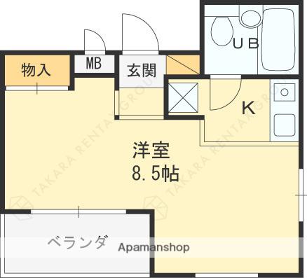 れじでんしあ甲子園口(ワンルーム/4階)の間取り写真