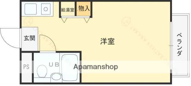 クラシス苦楽園プラザ(ワンルーム/3階)の間取り写真