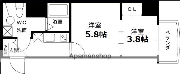 S-FORT西宮(2K/7階)の間取り写真